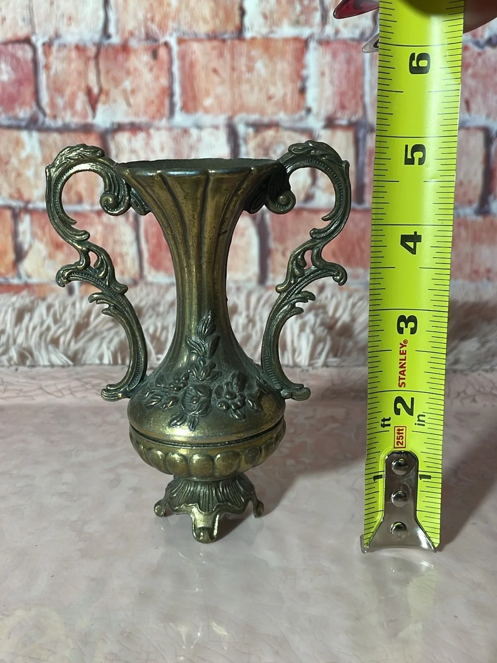 Brass  Decorative Double-Handled Urn Vase - Home Accents